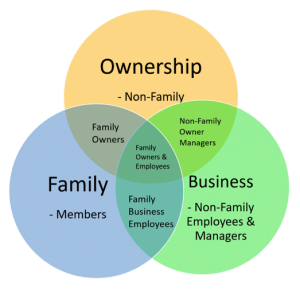 Venn diagram of family, business and ownership systems