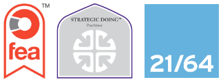 Accreditations: FEA; Strategic Doing Practitioner; 21/64 logos Accreditations: FEA; Strategic Doing Practitioner; 21/64 logos